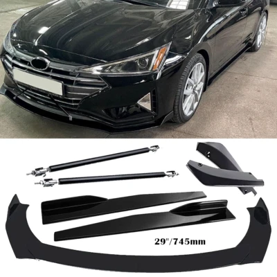 Front Rear Bumper Lip Spoiler Splitter+ Side Skirt For Hyundai Elantra 2000-2021 - Image 1 of 4