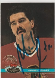 1991 Stadium Club #66 Michel Goulet Signed Card Chicago Blackhawks - Picture 1 of 1