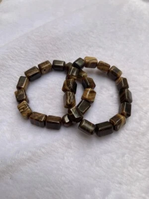 Par de pulseras de calcita chocolate buena calidad disponibles, marrón, pulsera Foto 1 de 4