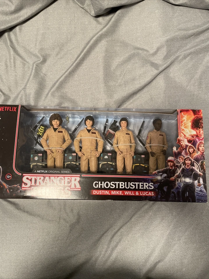 McFarlane Stranger Things GHOSTBUSTERS 4 Pack Dustin Mike Will Lucas Sealed - Image 1 of 1