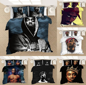Tupac Amaru Shakur 3D Bedding Set 2/3PCS Duvet Cover & Pillowcase(s) Gift AU2F