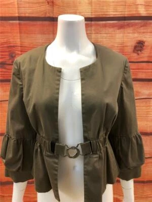 Chaqueta Blazer Tribal Extensible/Elástica Caqui Cintura Cierre Hebilla Talla 10 Foto 1 de 4