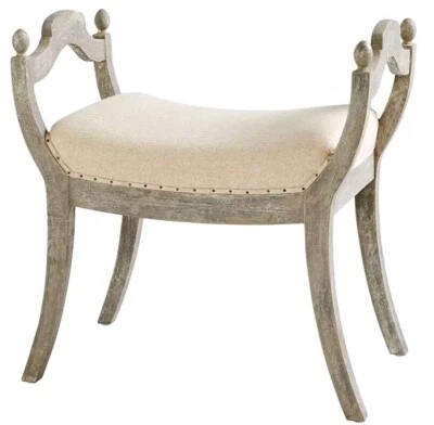 Stool CYAN DESIGN ALICE小号风化灰色桦木棉织物 — 第 1/4 张图片