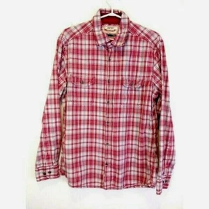 Esprit Slim Fit Men’s Long Sleeve Shirt Plaid Red White Button Up Collared  - Picture 1 of 6