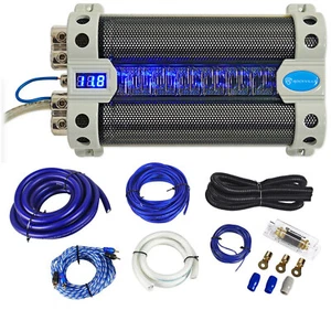 Rockville RFC30F 30 Farad Kondensator Volt Display + Amp Kit schwarz Drahtgitter Abdeckung - Bild 1 von 12