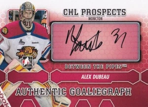 IN THE GAME 2012-13 BETWEEN THE PIPES ALEX DUBEAU #A-AD AUTOGRAMMKARTE - Bild 1 von 2
