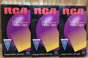3 NOS Sealed RCA T-120 Blank VHS VCR Video Cassette Tapes 6 Hrs Tape - Picture 1 of 3