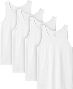 Lapasa Kid's 4 Pack White Underwear Rib Knitting Tank Tops Size Small - Picture 1 of 1