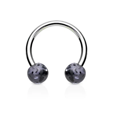 Par de piercing labial bola de glitter ferradura circular septo tragus 16G - Imagem 1 de 3