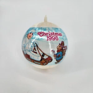 Vintage 1996 Holiday Christmas Tree Ball Satin Shiny Hanging Decor Ornament - Picture 1 of 2