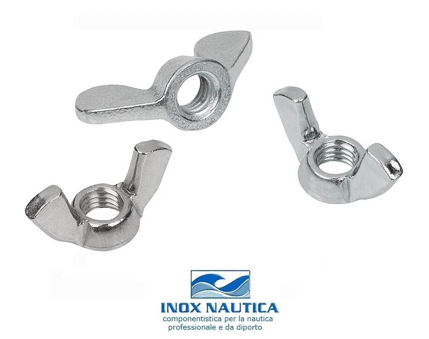 DADI CON ALETTE IN INOX A2 AISI 304 VARIE MISURE DADO A FARFALLA - Immagine 1 di 1