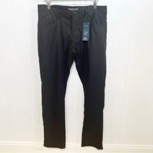 Kenneth Cole Black Slim Fit Flat Front Tech Pants Men’s Size 34 X 32 NEW - Picture 1 of 10
