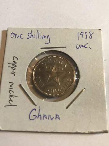 Ghana 1958 One Shilling Proof Low Mintage 20,000 Cover