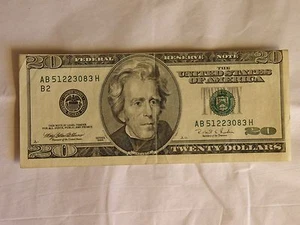 1996 Twenty Dollar Bill Error Misaligned Upshift Misprint - Picture 1 of 3