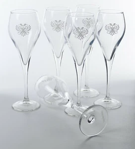 6 x Schlumberger Sekt Stielglas Flute schmale Form Druck auf dem Fuß 7990 - Picture 1 of 5