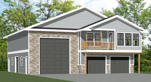 44x48 Apartment wth 2-Car 1-RV Garage - PDF FloorPlan - 1,648 sqft