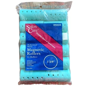 12 Salon Care Magnetic Plastic Curler Rollers 1.3/8 in New in Pack u - Picture 1 of 4