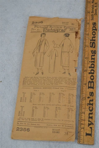 sewing pattern Pictorial Review 2356 Ladies drop waist dress antique 1910 Cover