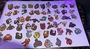 55 Pack Tough Animal Stickers Cartoon Punk Kids Art Water Bottle Laptop - Picture 1 of 2