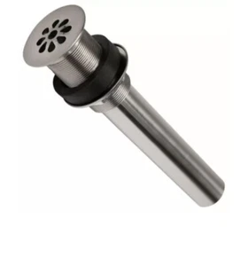 Premier Copper Products Brushed Nickel Non Overflow Grid Bath Sink Drain 1.5" - Picture 1 of 2