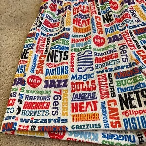 NBA Team Logo Print Cotton Lined Shorts Men’s Size Medium Drawstring NWOT - Picture 1 of 10