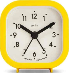 Acctim - Robyn Bedside Mini Alarm Clock, Analogue, Back Light & Snooze Square UK - Picture 1 of 5