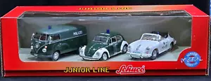 Schuco VW Volkswagen Bus Beetle Porsche Polizei Police Junior Line 3 Cars 1:43 - Picture 1 of 5