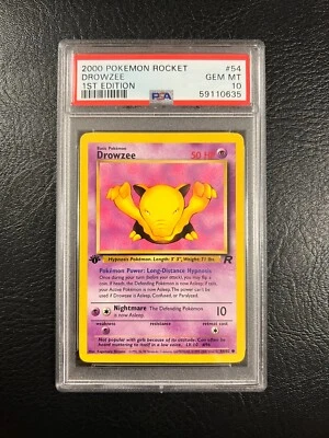 2000 Pokemon Rocket #54 - Drowzee - GEM Mint - 1st Edition - PSA 10! - Image 1 of 4