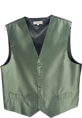 St. Patrick Men's Hunter Green Black Vest 4 Buttons Black Back Polyester Size L - Image 1 of 4