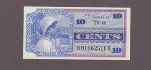 US MPC Military Payment Certificate 10 Cents Note Series 661 Choice UNC - Picture 1 of 2