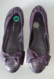 B. Makowsky Purple Leather Bow Ballet Flats New-Size 8 - Picture 1 of 4