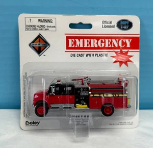 Boley #4010-13 Red Int'l Double Cab Emergency Fire Truck w/Black Top & Lights - Picture 1 of 7