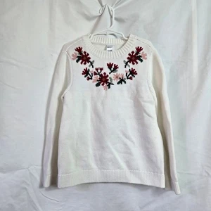 Suéter escolar tejido algodón manga larga vacaciones floral marfil Carter's niñas 8/8A - Imagen 1 de 6