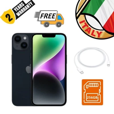 NUOVO Apple iPhone 14 - 256GB - Mezzanotte (Sbloccato) ✔️ Garanzia 24 MESI - Immagine 1 di 4