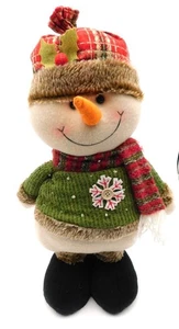 Vintage Hobby Lobby höhenverstellbar Schneemann Winter Plüsch Display Figur kariert - Bild 1 von 9