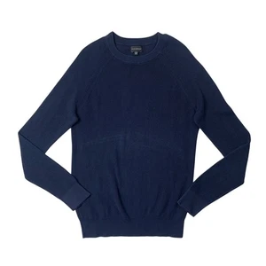 Club Monaco Sweater Mens M Medium Slim Fit Navy Cotton Knit Crew Neck Pullover - Picture 1 of 8