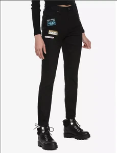 Harry Potter Damenjeans Denim Patch hoher Bund Skinny neu mit Etikett Größe 9 - Bild 1 von 4