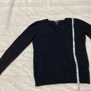Carters Club Cashmere Luxury Cashmere Small V Neck Pullover Salt/Pepper Sweater - Picture 1 of 9