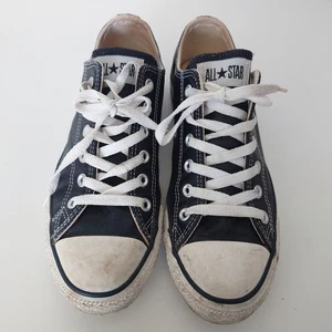 Converse All Star Zapatos Para Hombres 8, W 10 Negro Parte Superior Baja Cuero Tenis Clásicos - Imagen 1 de 7