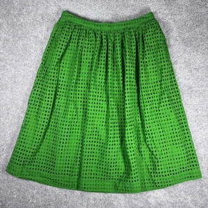 Falda midi Kate Spade New York verde algodón ojales línea A para mujer talla L - Imagen 1 de 8