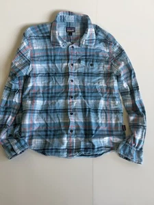 Patagonia Shirt Small Blue Plaid Organic Cotton Flannel Long Sleeve Mens - Picture 1 of 10