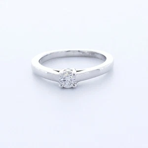 1/3 CTW H SI1 Round Brilliant Natural Certified Diamonds 950 Plat. Accent Ring - Picture 1 of 7