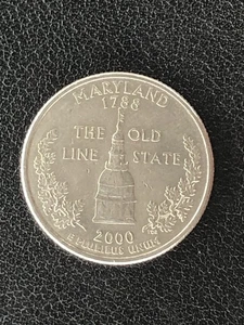 2000-D State Quarter Dollar Maryland 25 Cents KM#306 Coin Uncirculated Rare - Picture 1 of 2