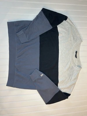 Толстовка Abercrombie & Fitch цветной блок синий серый с круглым вырезом размер XL - Изображение 1 из 4