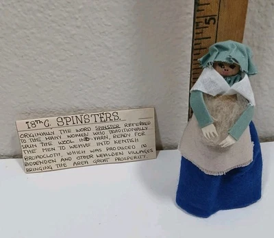 Muñeca de madera con pinza totalmente vestida siglo XVIII solteras hecha a mano + tela de 4" ÚNICA EN SU CLASE Foto 1 de 4