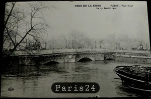 Nr. 24 PARIS ÜBERSCHWEMMUNGEN VON 1910 BRÜCKE NEU am 17. Januar 1910 ungeschrieben - Bild 1 von 2