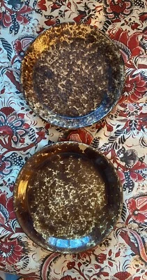 Esponja inglesa victoriana pesada cerámica plato de carne salpicaduras marrón 11" Foto 1 de 4