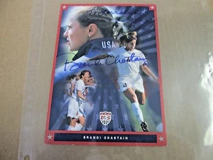 Foto calcio Brandi Chastain squadra U.S.A firmata a mano con certificato di autenticità - Foto 1 di 1