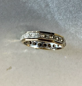9ct Gold Eternity Ring with Cubic Zs Vintage - Picture 1 of 10