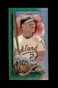 RICKEY HENDERSON 2022 TOPPS CHROME ALLEN & GINTER #12 MINI GREEN #40/99 S7871